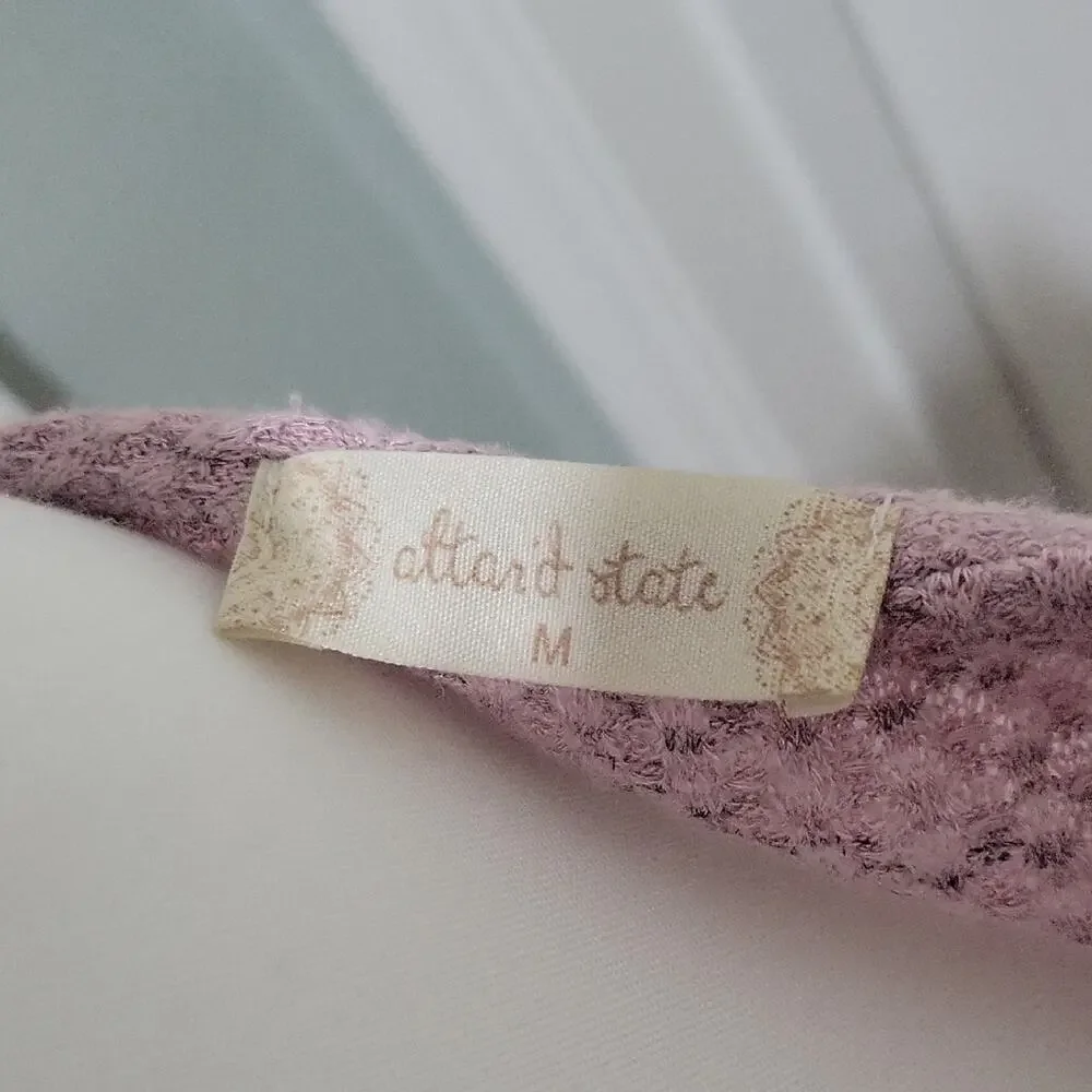 Altar'd State Soft Mauve Purple Waffle Knit Boho Sleeve Top, Womens M, Artsy - Picture 2 of 7